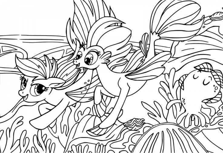 My Little Pony Movie Coloring Page Undersea Ponies Wallpaper