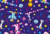 My Little Pony Ponies And Names On Purple Cotton Fabric