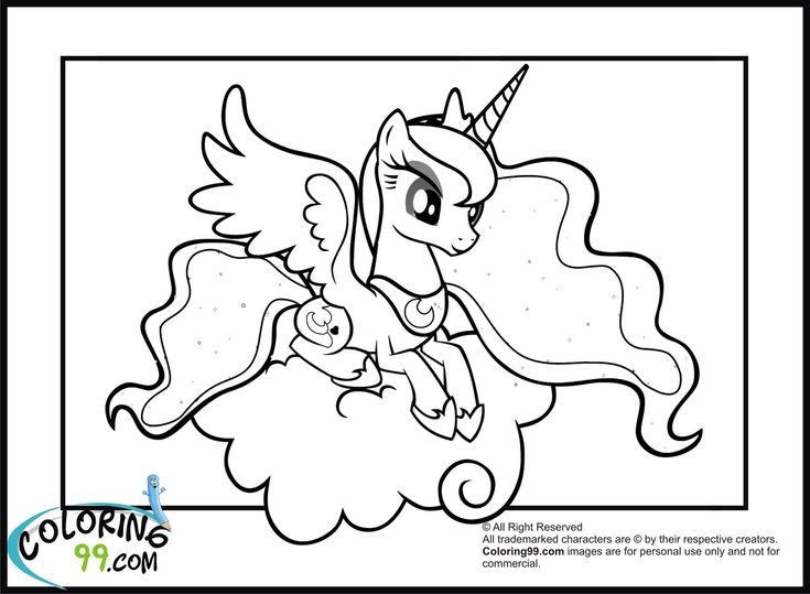 My Little Pony Princess Luna Coloring Pages Activities Wallpaper