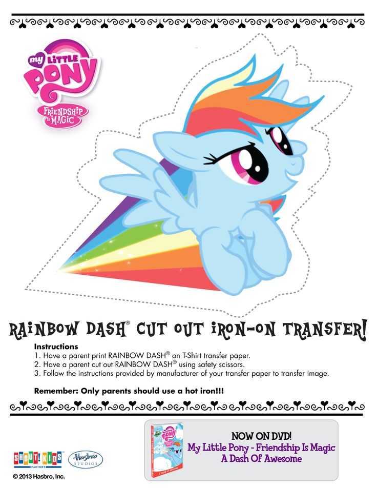 My-Little-Pony-Rainbow-Dash-cut-out-iron-on-tshirt-transfer My Little Pony Rainbow Dash cut out iron-on tshirt transfer. Cartoon 