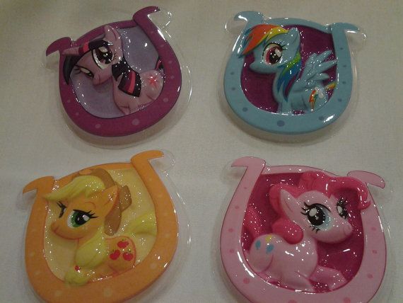 My Little Pony cake toppers, 4 pieces, table decoration, or make a garland, craf…
