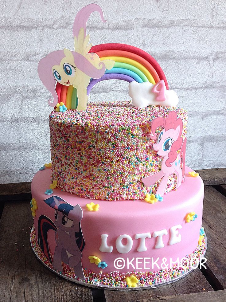 My Little Pony cake with sprinkles! Wallpaper