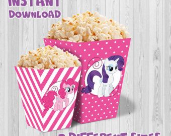 My Little Pony party popcorn box (pink color), Printable My Little Pony party Bo… Wallpaper
