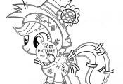 My little pony Funny Applejack Pony Halloween coloring page for kids, for girls ...