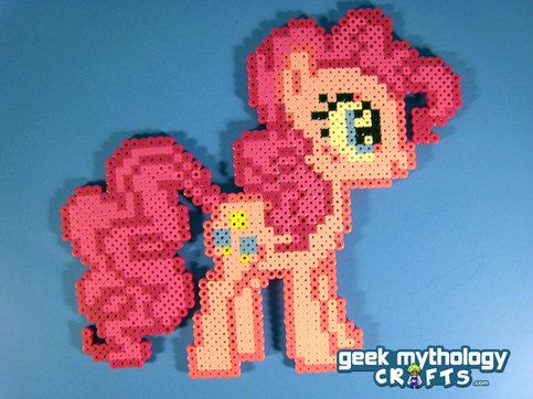 Pinkie Pie – My Little Pony Perler Bead Sprite Figure Wallpaper