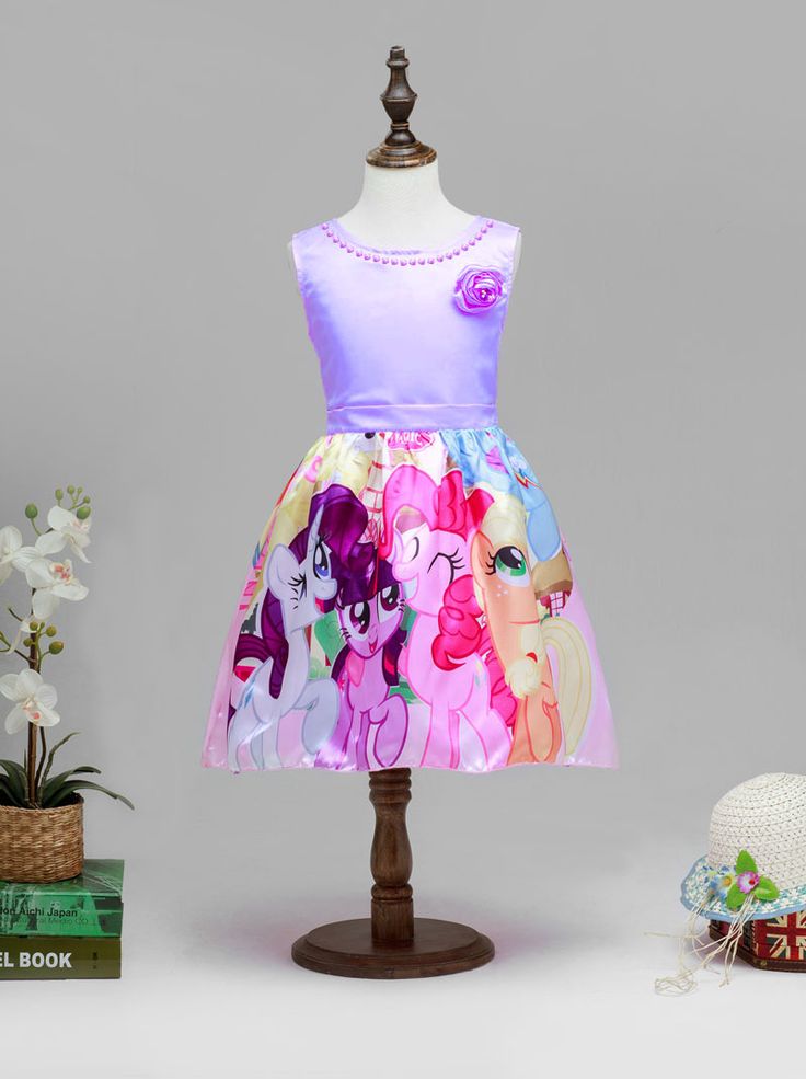 Princess My Little Pony Dresses,Purple Sleeveless Birthday Party Dress #QHMD207