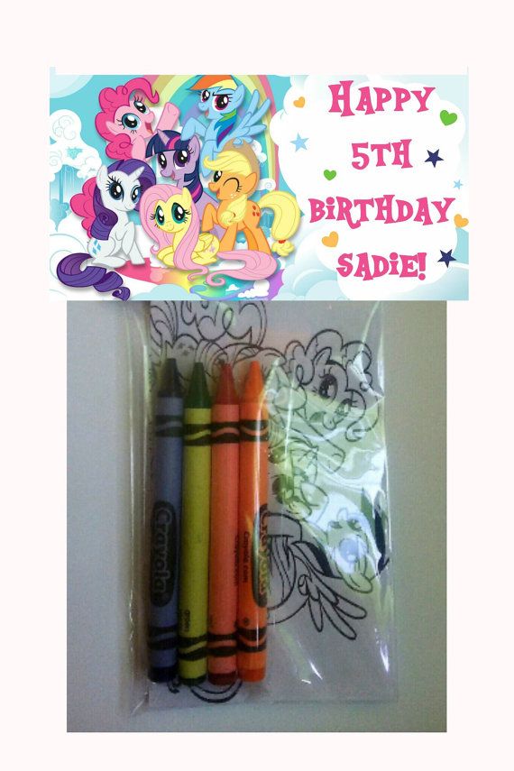 Sets of Personalized My Little Pony Birthday Party Favor Bags with mini coloring… Wallpaper