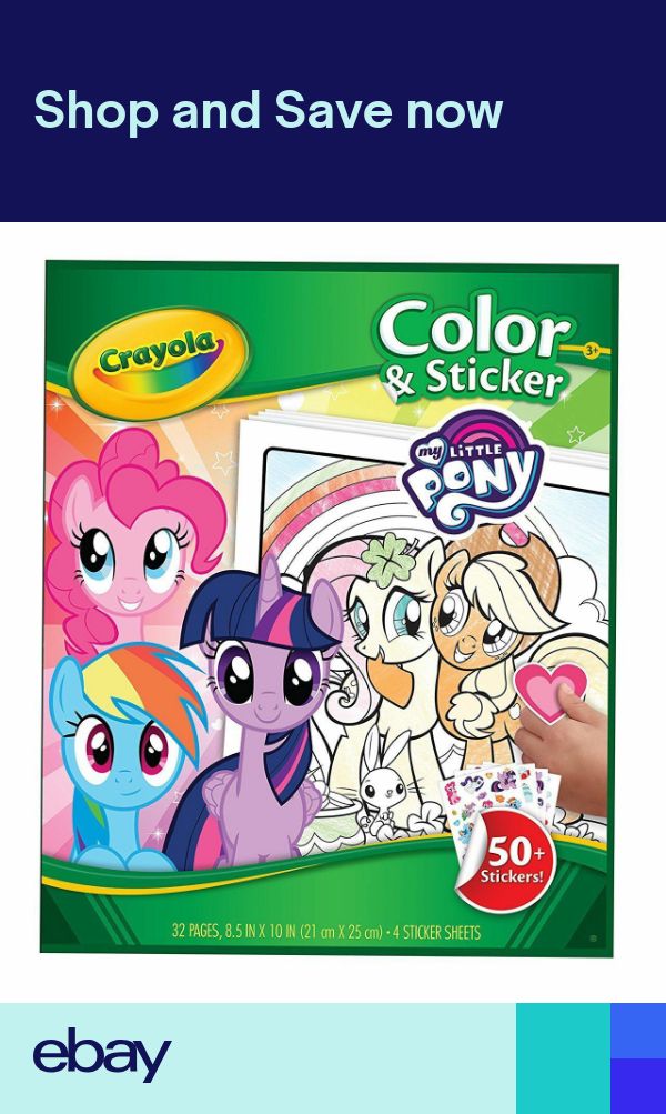 Crayola – My Little Pony Color and 50+ Sticker 32 pages Book -Freepost Wallpaper