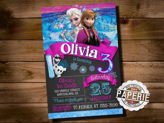 FROZEN PRINTABLE INVITATION, Custom Frozen Invitation, Girls Birthday Party, Fro… Wallpaper