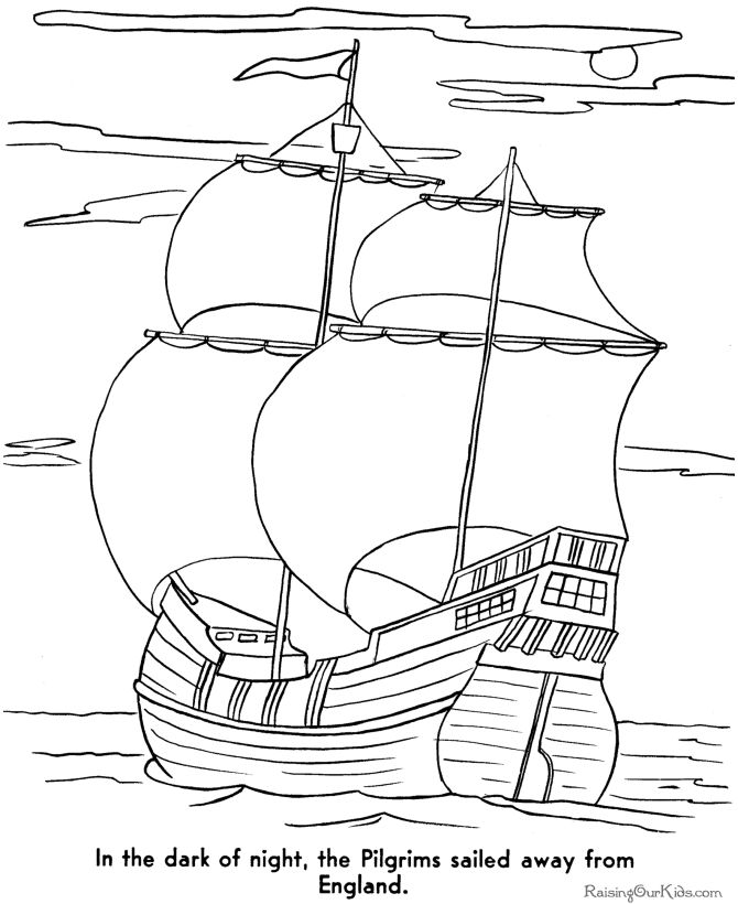 Free Pilgrims Mayflower coloring pages Wallpaper