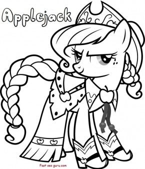 Free Print out Applejack  My Little Pony Friendship is Magic Coloring in Pages f… Wallpaper