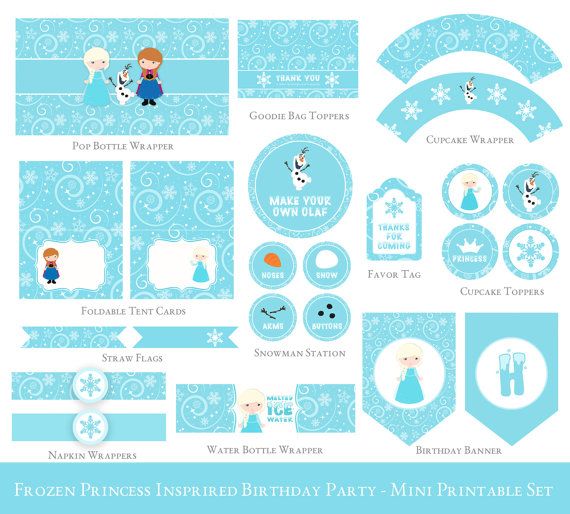 Frozen Birthday Printable Mini Set, Olaf Party Printable, Party printable, Froze… Wallpaper