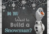 Frozen Do You Want to Build A Snowman Sign Chalkboard Olaf //