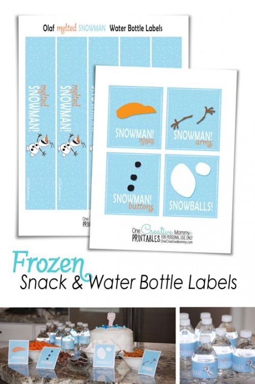 Frozen Printables {Snack and Water Bottle Labels–Perfect for a Frozen Party} On…