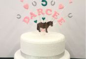Horse any Name Age Colour horse shoe My Little Pony Birthday Cake Topper