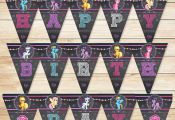 My Little Pony Birthday Banner Chalkboard // by ApothecaryTables