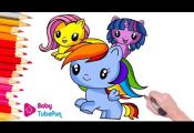 My Little Pony Coloring Book Page Cutie Mark Crew Mane 6 Ponies MLP Coloring bab...