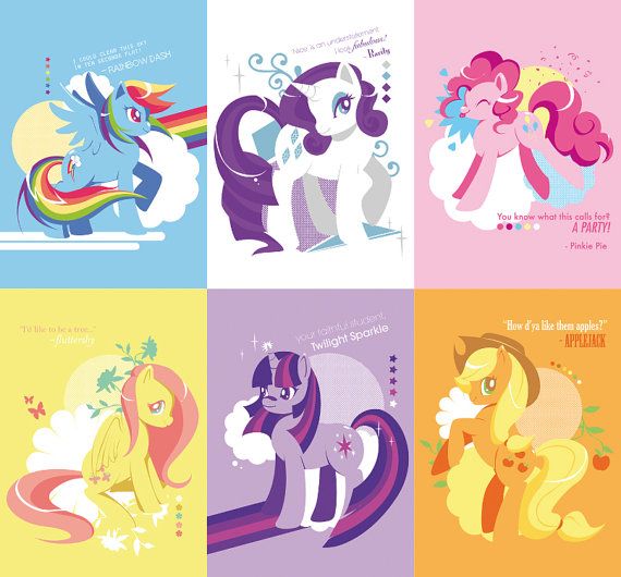 My Little Pony Friendship is Magic Postcard Set of 6 by tinrobo, $8.50 Wallpaper