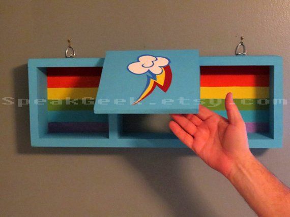 My Little Pony Rainbow Dash – Shadow Box Shelf – Home Decor – Cubbie Shelf – Han… Wallpaper