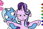 My Little Pony Starlight and Trixie digital coloring book page video Starlight G...