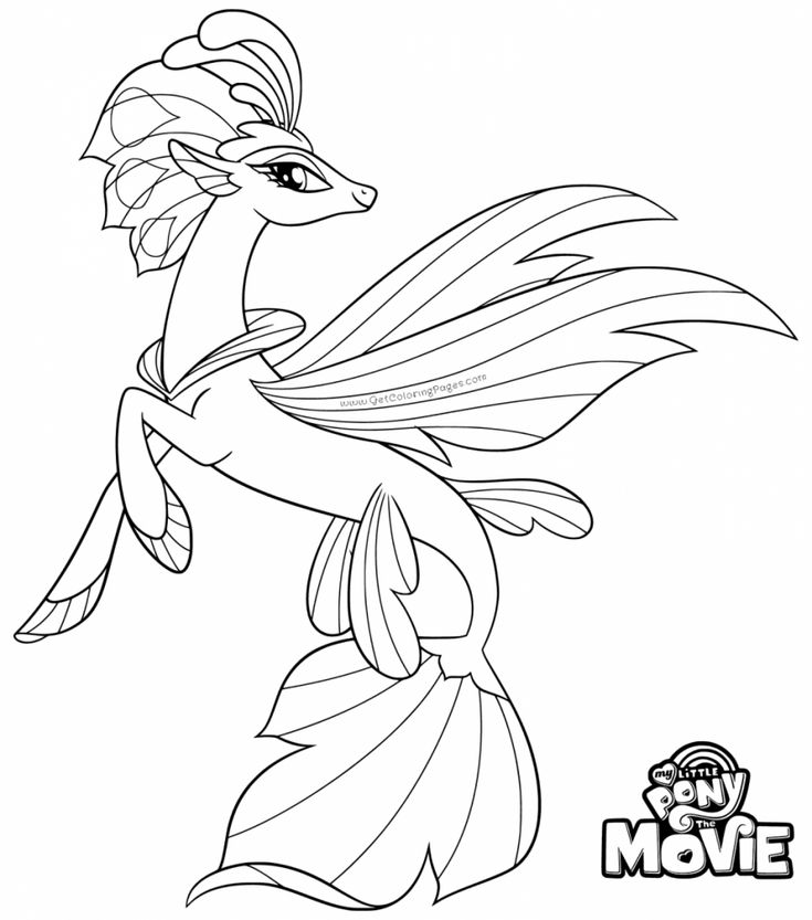 My Little Pony The Movie Coloring Page Queen Novo Seapony Wallpaper