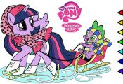 My Little Pony Twilight and Spike digital coloring book page video Twilight Spar...
