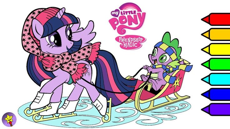 My Little Pony Twilight and Spike digital coloring book page video Twilight Spar… Wallpaper
