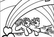 My Little Pony under the rainbow coloring page