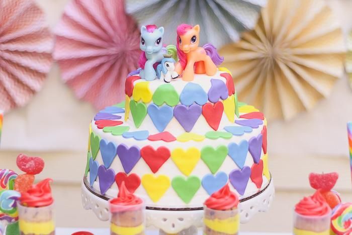 Rainbow Themed My Little Pony Party with Such Cute Ideas via Kara’s Party Idea…