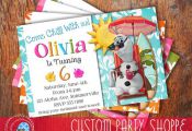 SUMMER FROZEN Printable Olaf INVITATION, Custom Frozen Invitation For Girls Birt...