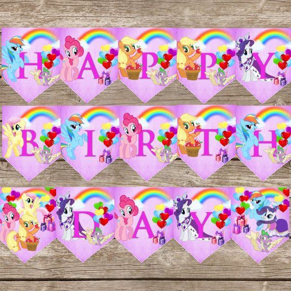 This is a My little pony birthday banner! This is a digital download that can be… Wallpaper
