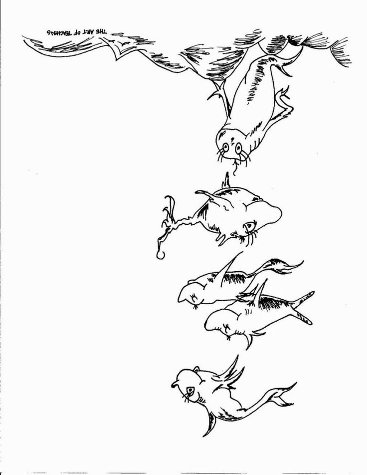 dr seuss coloring pages one fish two fish photograph Good Wallpaper