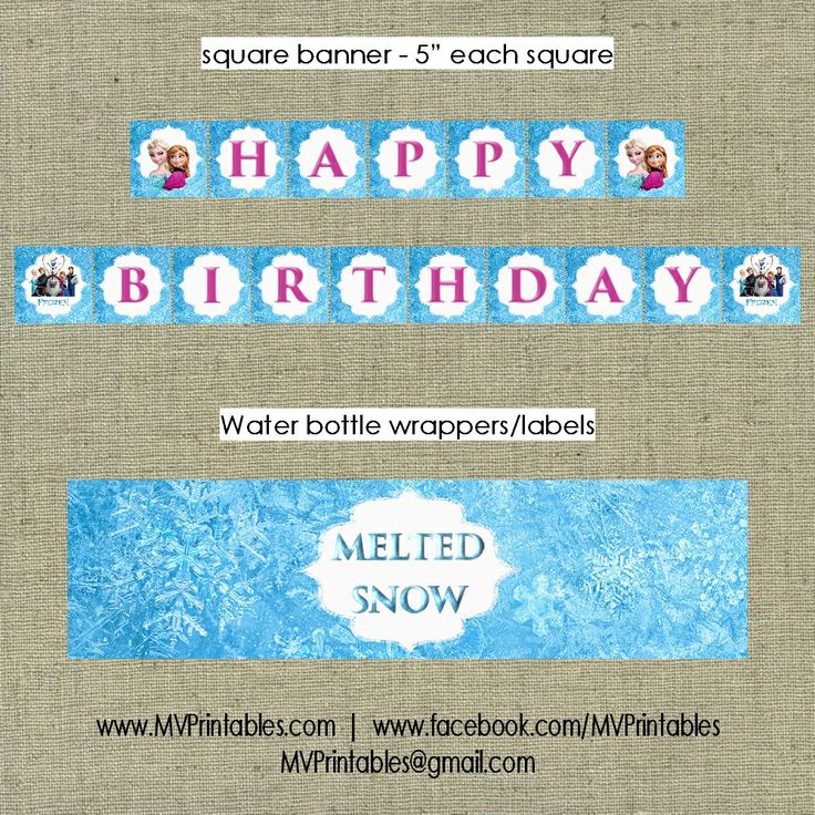$15 Frozen Themed Printable Party Package PACKAGE INCLUDES (everything in first … Wallpaper