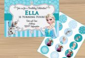 Frozen Birthday Party Invitations  FREE Cupcake by JessiesLetters, $11.00