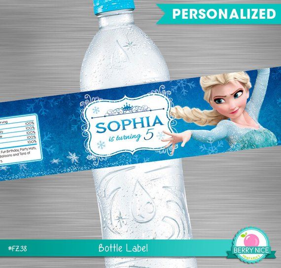 FROZEN Water Bottle Label, Frozen Party Package,  Frozen Printable Label, Frozen… Wallpaper
