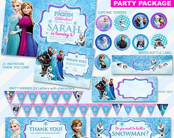 50% OFF SALE Disney Frozen Invitation Party Package,Printable Frozen Favors,Froz… Wallpaper