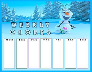 A FREE Frozen Printable Chore Chart Template to keep track of weekly chores. Dow… Wallpaper