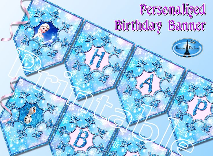 Banner, Frozen Party Decorations, Frozen Printable, Personalized, Frozen Birthda… Wallpaper
