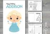 Custom Frozen Inspired Activity Book | Birthday Activity Book | Birthday Activit...