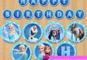 Disney Frozen Banner INSTANT DOWNLOAD - Frozen Banner Printable - Happy Birthday...