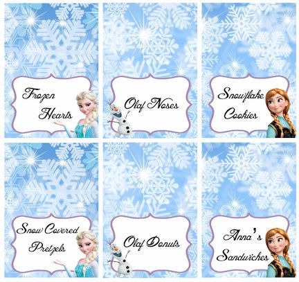 Disney Frozen Food Labels Placecards Tent Cards by LittleBugShoppe, $8.00 Wallpaper