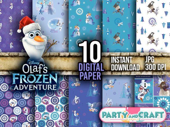 Disney Frozen OLAF Digital Paper Instant Download – Scrapbooking FROZEN Printabl… Wallpaper
