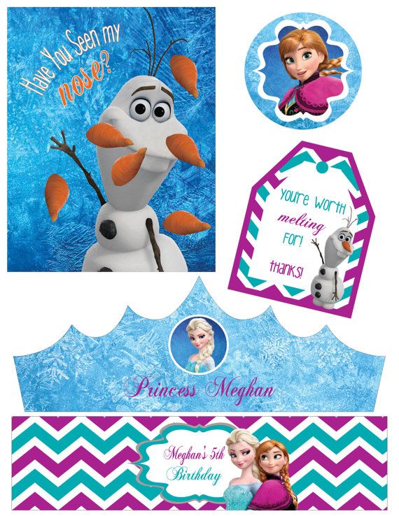 Disney Frozen PRINTABLE Party Kit, Party Pack / Anna, Elsa, Olaf Wallpaper