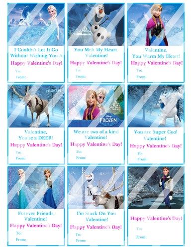 Disney Frozen Printable Digital Personalized Valentines Day Cards #4 Wallpaper