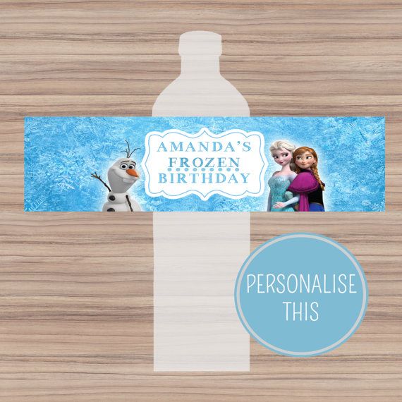 Disney Frozen Water Bottle Labels  Personalized  by CeMariePrints Wallpaper