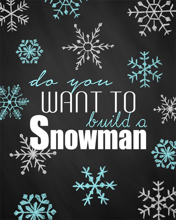 "Do you want to build a snowman?" Free Frozen printables.