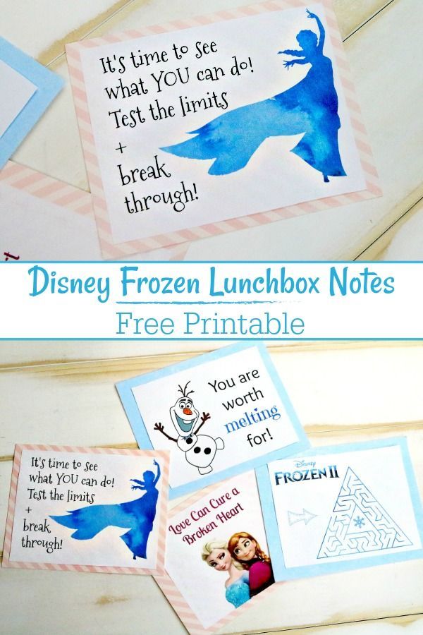 Download these free Disney Frozen printable lunchbox notes to surprise your chil… Wallpaper