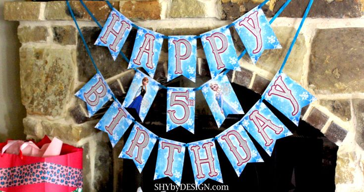FREE Frozen Printable Birthday Banner available at SHYbyDESIGN.com