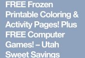FREE Frozen Printable Coloring & Activity Pages! Plus FREE Computer Games! – U...