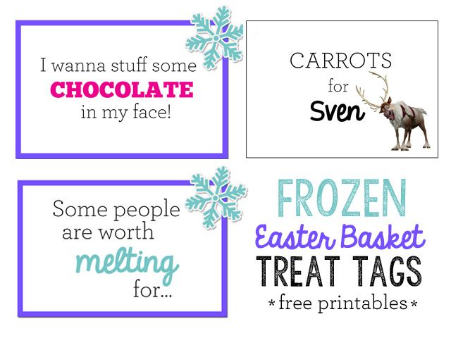 FROZEN Easter Basket Treat Tags (free printables) via sisterssuitcasebl… #East…